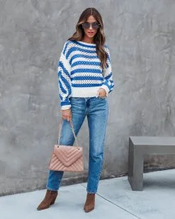 Tidal Wave Cotton Striped Sweater - SALE -clothes Sales TidalWaveCottonStripedSweater2