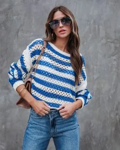 Tidal Wave Cotton Striped Sweater - SALE
