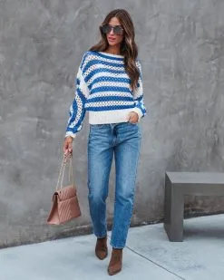 Tidal Wave Cotton Striped Sweater - SALE -clothes Sales TidalWaveCottonStripedSweater5