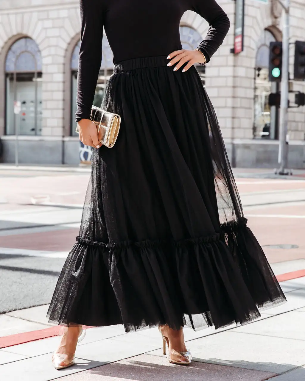 MABL-001 Truthfully Mine Tulle Maxi Skirt - Black - FINAL SALE 4 MABL-001 Truthfully Mine Tulle Maxi Skirt - Black - FINAL SALE - Image 4