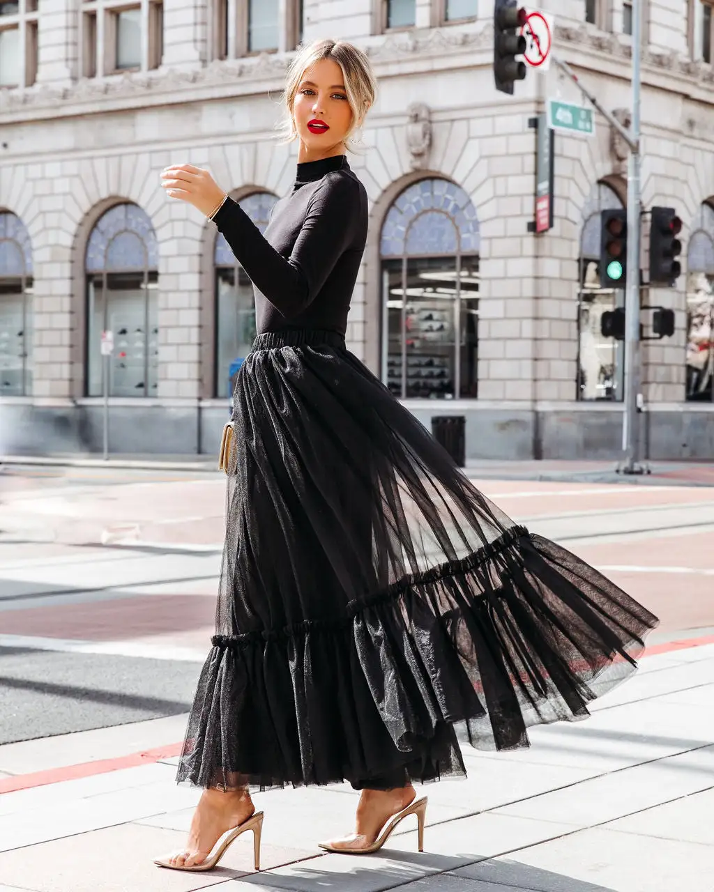 MABL-001 Truthfully Mine Tulle Maxi Skirt - Black - FINAL SALE 6 MABL-001 Truthfully Mine Tulle Maxi Skirt - Black - FINAL SALE - Image 6
