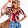 Tubular Striped Surplice Knit Top - FINAL SALE