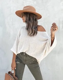 Chalet Slouchy Dolman Knit Sweater - Cream - FINAL SALE
