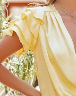 SKYL-002 Tuscan Sun Satin Tiered Sleeve Bodysuit -clothes Sales TuscanSunSatinTieredSleeveBodysuit111