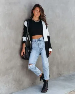 Twiggy Mood Colorblock Knit Cardigian - FINAL SALE