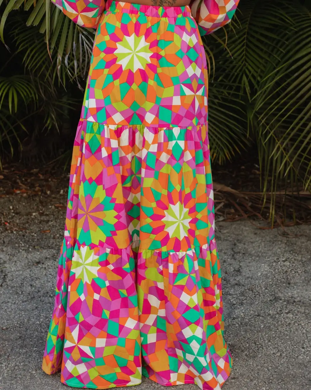 SALT-001 Down In Rio Cotton Printed Tiered Maxi Skirt - SALE 4 SALT-001 Down In Rio Cotton Printed Tiered Maxi Skirt - SALE - Image 4