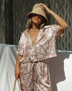 ACOA-001 Take Me To Tulum Satin Button Up Top -clothes Sales VICIXSOD SilkySet 6