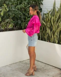 STRU-001 Tailynn Floral Ruffle Bodysuit - Hot Pink - SALE 11 STRU-001 Tailynn Floral Ruffle Bodysuit - Hot Pink - SALE -clothes Sales VICIXSODPinkBodysuit 3