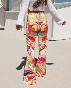 SALT-001 Ramona Printed High Waisted Flare Pants - SALE -clothes Sales Vici GroovyPants 5