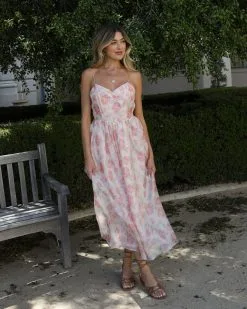 Anastassia Floral Chiffon Midi Dress -clothes Sales ViciApril 18