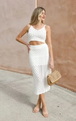SADI-001 Destin Pointelle Cotton Blend Knit Midi Skirt- Ivory - SALE 12 SADI-001 Destin Pointelle Cotton Blend Knit Midi Skirt- Ivory - SALE -clothes Sales ViciMarch 105