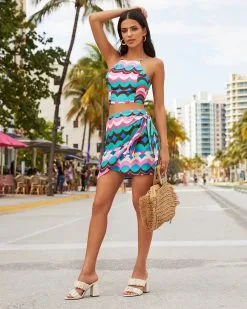 OLIV-001 Mod Summer Front Tie Mini Skirt - LAST CHANCE -clothes Sales ViciMiami398