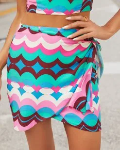 OLIV-001 Mod Summer Front Tie Mini Skirt - LAST CHANCE -clothes Sales ViciMiami406