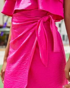TYCH-001 Magda Wrap Midi Skirt - Fuchsia - FINAL SALE -clothes Sales ViciMiami659 1754c7da c8f6 4d22 8011 b4b39ebe7ba3