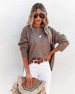 Waide Soft Knit Sweater - Mocha - FINAL SALE -clothes Sales WaideSoftKnitSweater Mocha 6