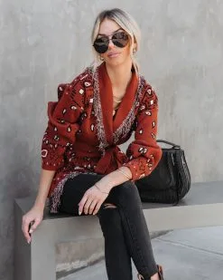 Western Adventures Bandana Fringe Cardigan - FINAL SALE