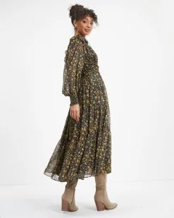 OLIV-001 Wishing And Hoping Floral Chiffon Midi Dress - FINAL SALE 9 OLIV-001 Wishing And Hoping Floral Chiffon Midi Dress - FINAL SALE -clothes Sales Wishing And Hoping Floral Chiffon Midi Dress 8164