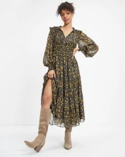 OLIV-001 Wishing And Hoping Floral Chiffon Midi Dress - FINAL SALE 7 OLIV-001 Wishing And Hoping Floral Chiffon Midi Dress - FINAL SALE -clothes Sales Wishing And Hoping Floral Chiffon Midi Dress 8198