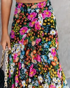 SUGA-001 Wonderland Floral Ruffle Maxi Skirt - FINAL SALE -clothes Sales WonderlandFloralRuffleMaxiSkirt40
