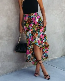 SUGA-001 Wonderland Floral Ruffle Maxi Skirt - FINAL SALE -clothes Sales WonderlandFloralRuffleMaxiSkirt85