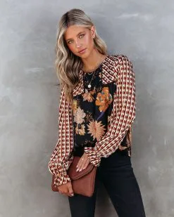 Work Of Art Printed Satin Blouse - Black Multi - FINAL SALE -clothes Sales WorkOfArtPrintedSatinBlouseBlackMulti60