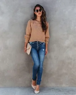 Wynter Knit Long Sleeve Top - Latte - FINAL SALE 11 Wynter Knit Long Sleeve Top - Latte - FINAL SALE -clothes Sales WynterKnitLongSleeveTopLatte10