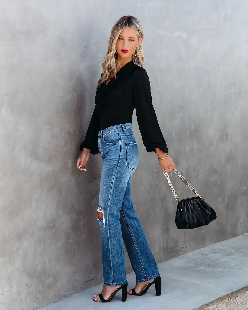 SKYL-002 You Go Girl Cowl Neck Drape Bodysuit - Black - FINAL SALE 6 SKYL-002 You Go Girl Cowl Neck Drape Bodysuit - Black - FINAL SALE - Image 6