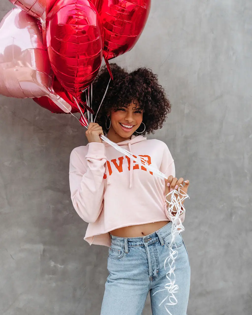 You're My Lover Cropped Hooded Sweatshirt - Blush - FINAL SALE 6 You're My Lover Cropped Hooded Sweatshirt - Blush - FINAL SALE - Image 6