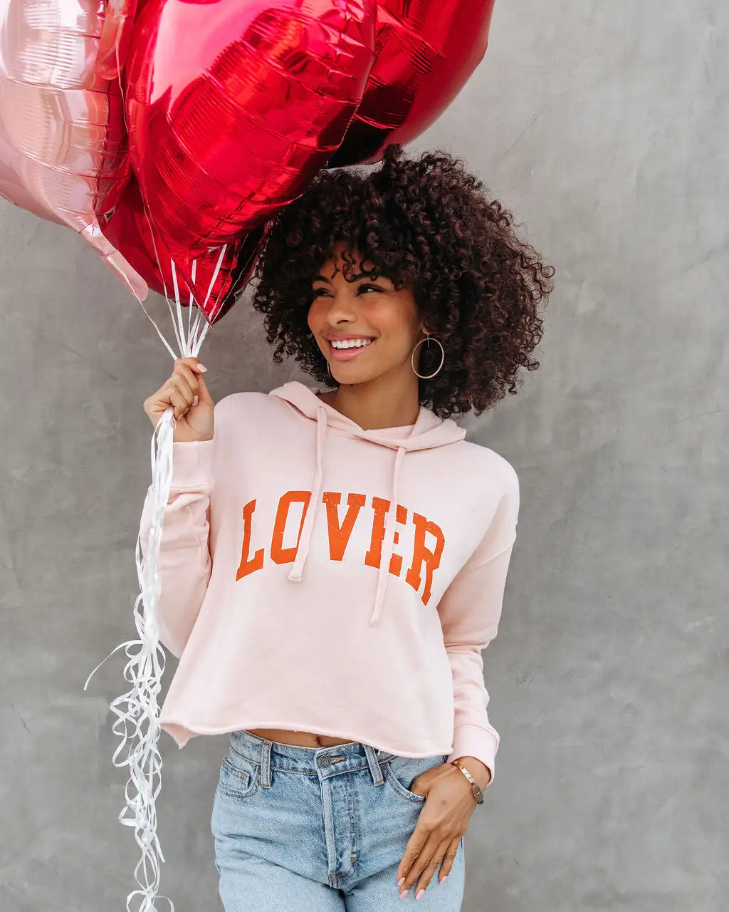 You're My Lover Cropped Hooded Sweatshirt - Blush - FINAL SALE 1 You're My Lover Cropped Hooded Sweatshirt - Blush - FINAL SALE