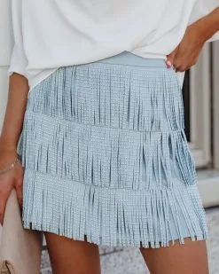 ENDL-001 Zoie Studded Fringe Mini Skirt - Blue - SALE 12 ENDL-001 Zoie Studded Fringe Mini Skirt - Blue - SALE -clothes Sales ZoieStuddedFringeMiniSkirtBlue25