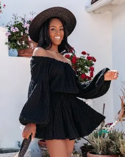 Aflame Cotton Pocketed Off The Shoulder Mini Dress - Black - FINAL SALE 15 Aflame Cotton Pocketed Off The Shoulder Mini Dress - Black - FINAL SALE -clothes Sales aflramecottonpocketedoffthesholderminidressblack198