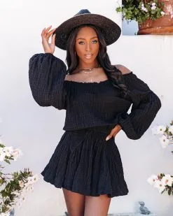 Aflame Cotton Pocketed Off The Shoulder Mini Dress - Black - FINAL SALE 17 Aflame Cotton Pocketed Off The Shoulder Mini Dress - Black - FINAL SALE -clothes Sales aflramecottonpocketedoffthesholderminidressblack215