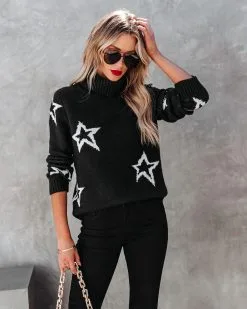Aim For The Stars Turtleneck Pullover Sweater - FINAL SALE