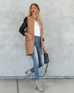 Aisley Pocketed Faux Leather Coat - Camel - FINAL SALE 16 Aisley Pocketed Faux Leather Coat - Camel - FINAL SALE -clothes Sales aisleypocketedfauxleathercoatcamel42