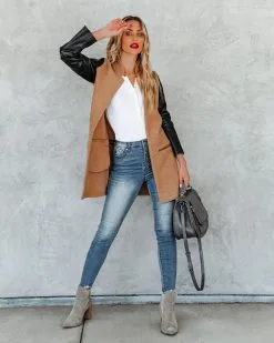 Aisley Pocketed Faux Leather Coat - Camel - FINAL SALE 19 Aisley Pocketed Faux Leather Coat - Camel - FINAL SALE -clothes Sales aisleypocketedfauxleathercoatcamel47