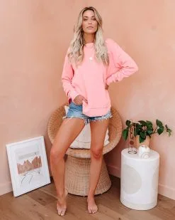 Al Fresco Cotton Blend Knit Pullover - Pink - FINAL SALE -clothes Sales alfrescocottonblendknitpulloverpink02