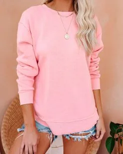 Al Fresco Cotton Blend Knit Pullover - Pink - FINAL SALE -clothes Sales alfrescocottonblendknitpulloverpink08