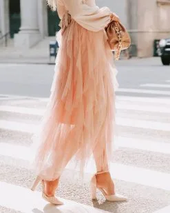 STRU-001 Allegro Ruffle Tulle Midi Skirt - Mauve - FINAL SALE -clothes Sales allegroruffletullemidiskirtmauve44