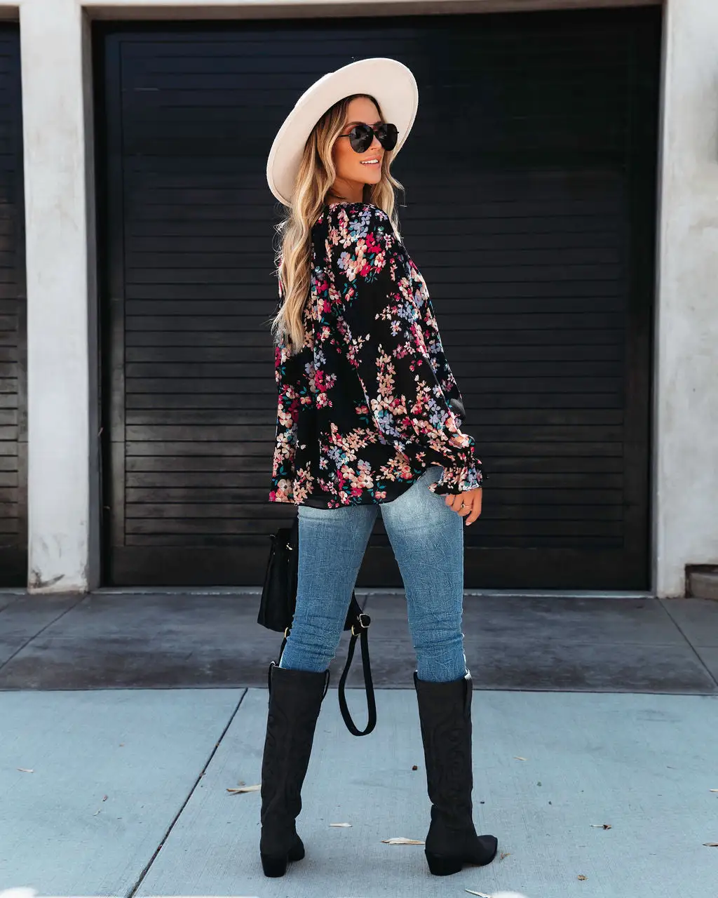 Always A Wildflower Chiffon Blouse - Black - FINAL SALE 2 Always A Wildflower Chiffon Blouse - Black - FINAL SALE - Image 2