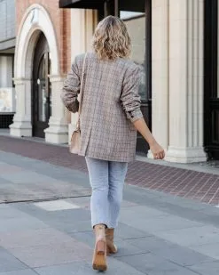 LUSH-001 Always The One Plaid Pocketed Blazer - FINAL SALE -clothes Sales alwaystheoneplaidpocketedblazerextra58