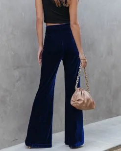 SALT-001 Amani High Rise Velvet Flare Pants - Cobalt Blue - FINAL SALE -clothes Sales amanihighrisevelvetflarepantscobaltblue299