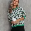 Amazonia Leopard Sweater - Green - FINAL SALE
