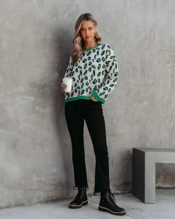 Amazonia Leopard Sweater - Green - FINAL SALE -clothes Sales amazonialeopardknitpulloversweatergreen4