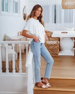 Ambie Smocked Wide Sleeve Top - White - SALE 11 Ambie Smocked Wide Sleeve Top - White - SALE -clothes Sales ambiesmockedwidesleevetopwhite 13