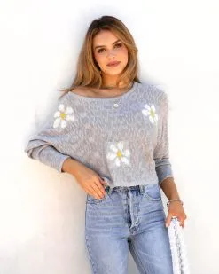 Among The Daisies Knit Sweater - LAST CHANCE