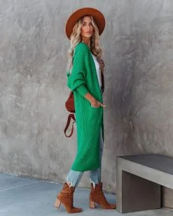 Amyah Pocketed Knit Duster Cardigan - Emerald - FINAL SALE -clothes Sales amyahpocketedknitdustercardiganemerald10