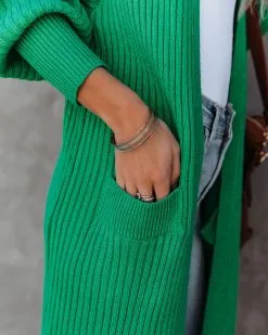 Amyah Pocketed Knit Duster Cardigan - Emerald - FINAL SALE -clothes Sales amyahpocketedknitdustercardiganemerald27