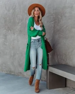 Amyah Pocketed Knit Duster Cardigan - Emerald - FINAL SALE -clothes Sales amyahpocketedknitdustercardiganemerald56