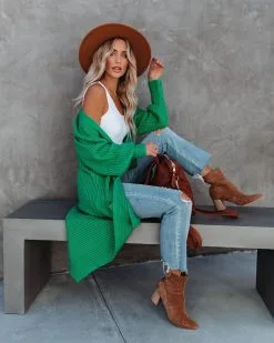 Amyah Pocketed Knit Duster Cardigan - Emerald - FINAL SALE -clothes Sales amyahpocketedknitdustercardiganemerald59