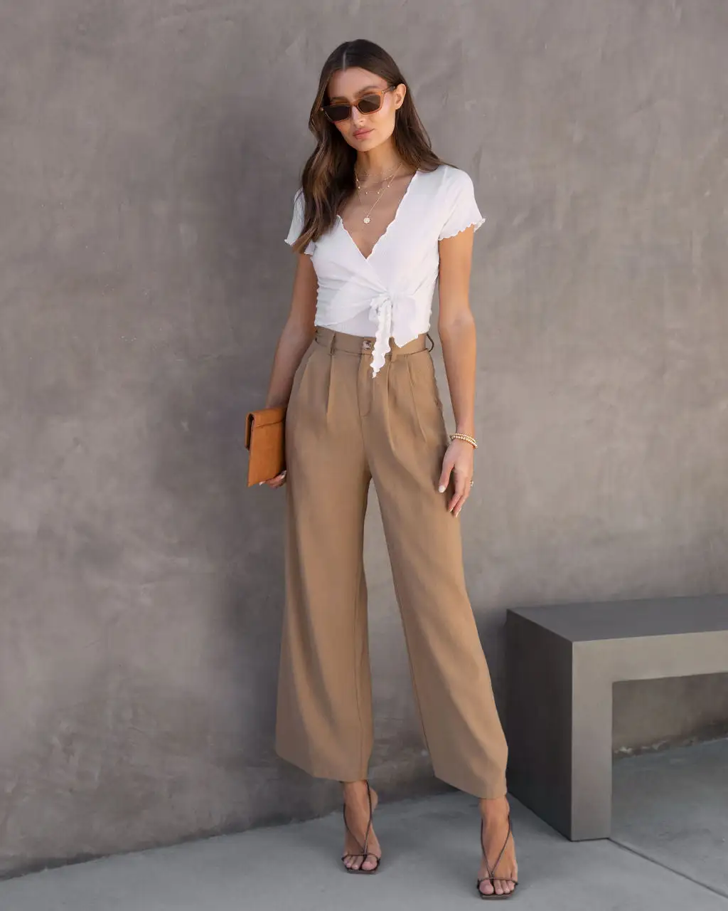 BLUE-001 Andrea Ribbed Lettuce Hem Bodysuit - White - SALE 2 BLUE-001 Andrea Ribbed Lettuce Hem Bodysuit - White - SALE - Image 2